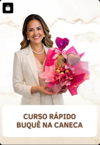 Curso Rápido Buquê na Caneca — imagem real enviada do acervo Doceflorismo