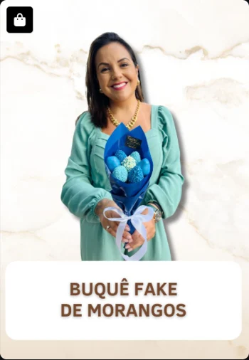 Buquê Fake de Morangos — imagem real enviada do acervo Doceflorismo